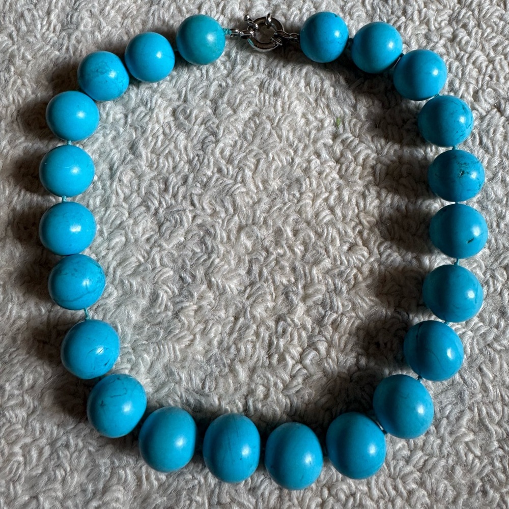 Blue Turquoise Beaded Necklace